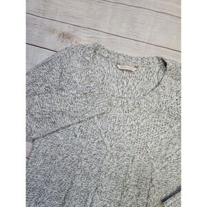 Soft Surroundings Oatmeal Metallic Wool Blend Cable‎ Knit Long Sweater Size XS
